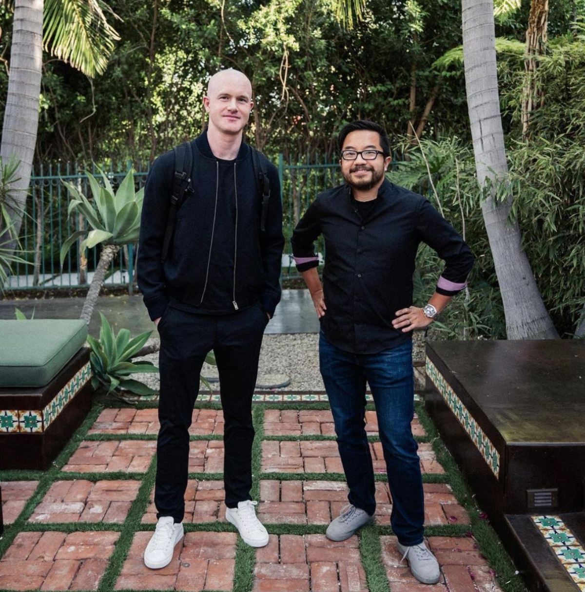 Garry Tan and Coinbase founder and CEO Brian Armstrong